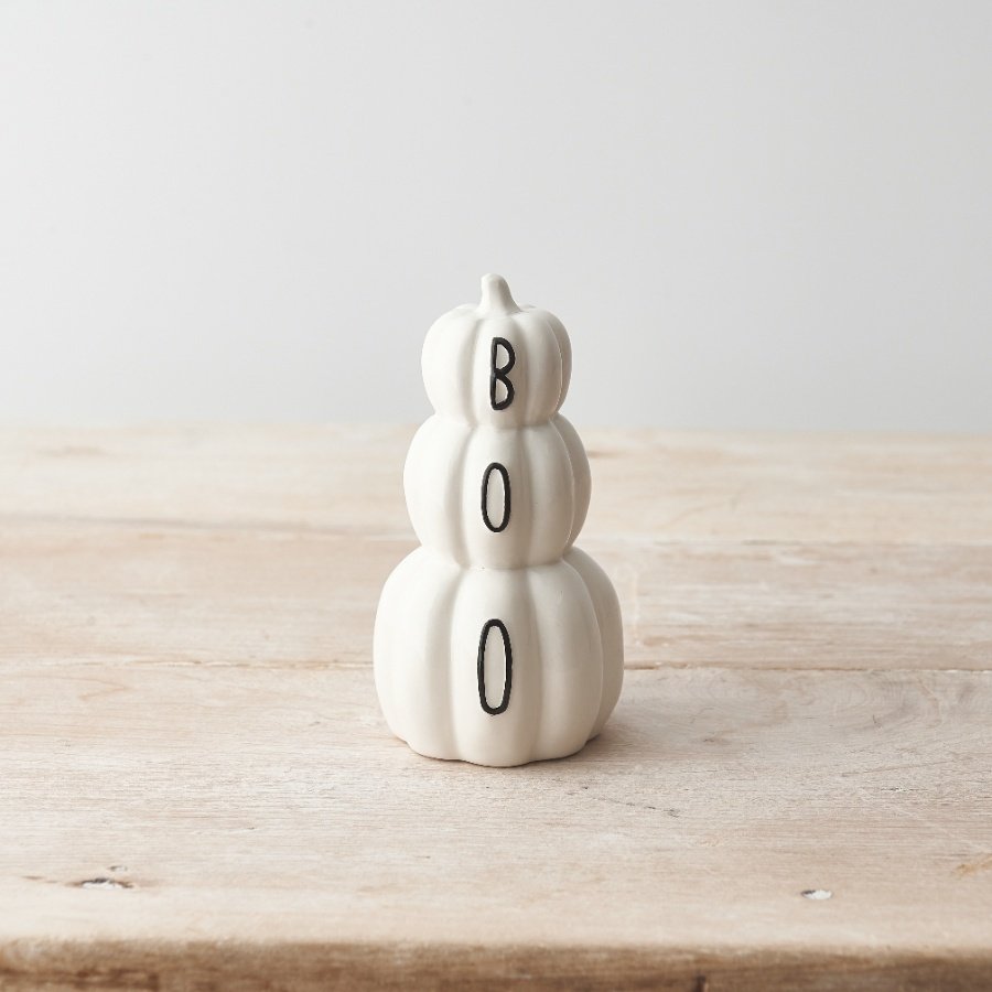 BOO Pumpkin Stack, White