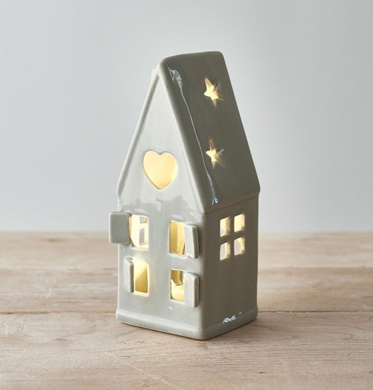 Dainty Grey House Tealight Holder - Party Seasons