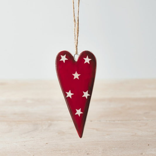 Hanging Red Heart With Stars - Party Seasons