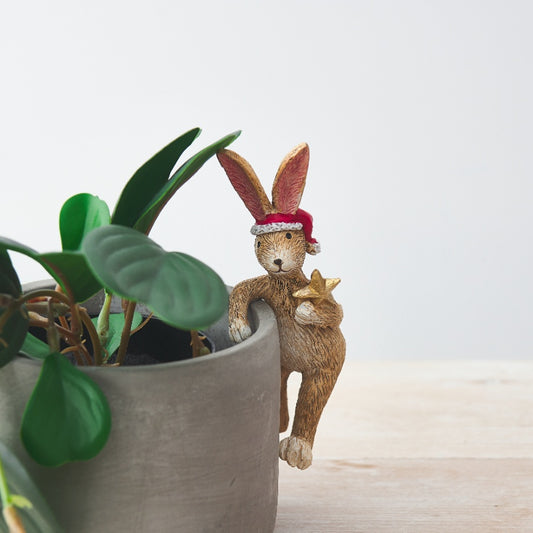 Pot Hanging Christmas Bunny - Party Seasons