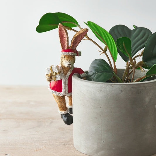 Pot Hanging Santa Bunny - Party Seasons