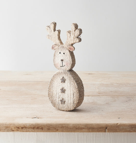 Snow Glitter Reindeer 18cm - Party Seasons