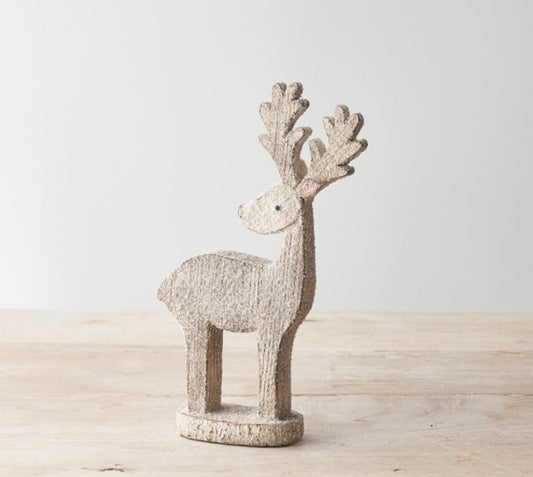 Snow Glitter Reindeer 21cm - Party Seasons